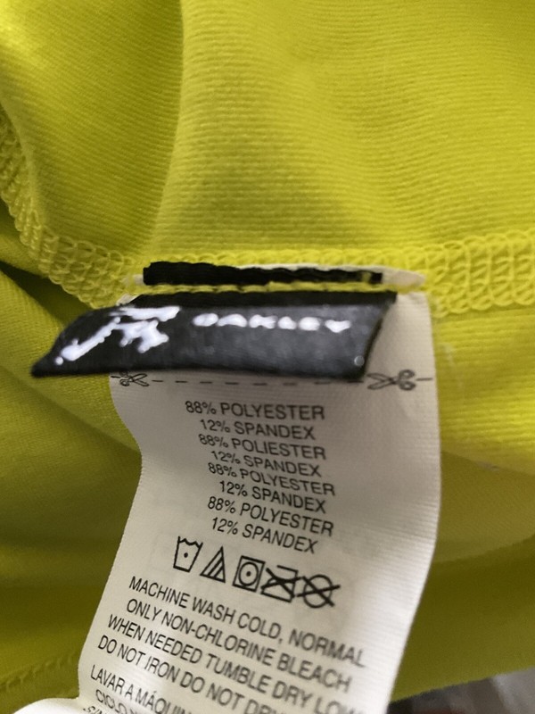 Oakley Mens/ Unisex 1/4 Zip Pullover Large L/S Neon Yellow And Grey Lightweight gallery
