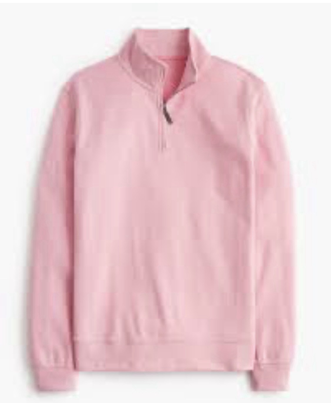 NWT J CREW Quiet Luxury Performance quarter-zip Comfy PInk Small Men’s Unisex gallery