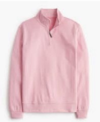 NWT J CREW Quiet Luxury Performance quarter-zip Comfy PInk Small Men’s Unisex