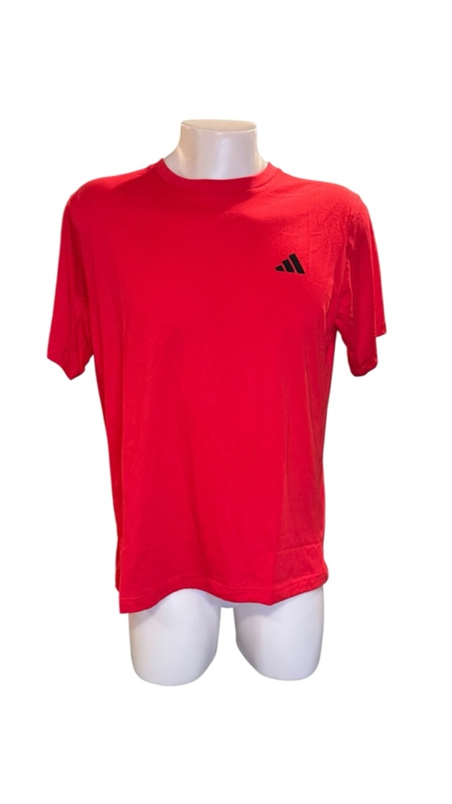 Men's Adidas Red Short Sleeve Training Tee L with Black Logo i73 gallery