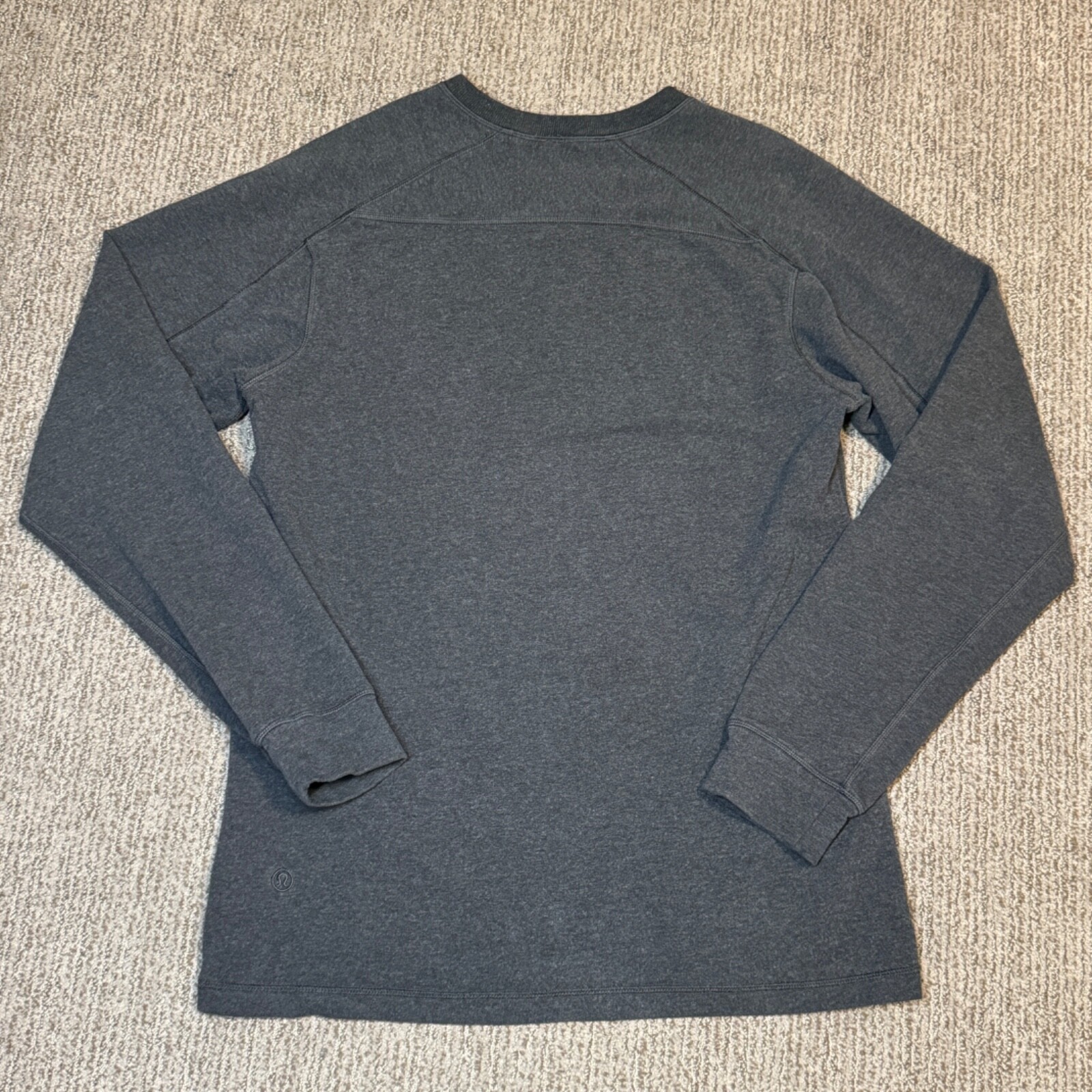 Lululemon Mens S Thick Henley Shirt Long Sleeve Elbow Pads Fleece Grey Warm gallery