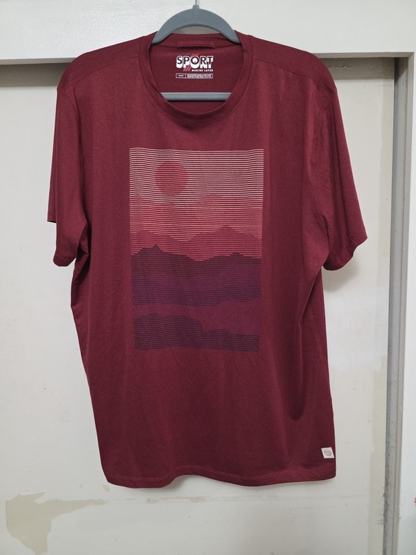 Marine Layer Weekend Sport Performance Heatwave Wine Short Sleeve Shirt Larger gallery