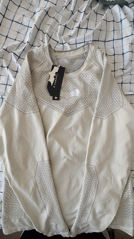 YOUNGLA BATMAN COMPRESSION LONGSLEEVES OFF WHITE XL