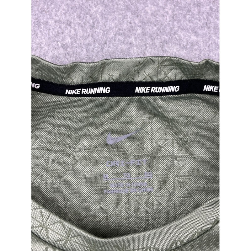 Nike Running Shirt Mens Medium Green EA Sports Dri-Fit Geometric Graphic Tee gallery