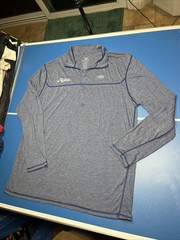 AFTCO Fishing Shirt Mens XL Blue 1/4 Zip Pullover Long Sleeve Hobie Surfboards
