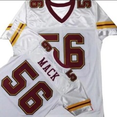 Men’s Alvin Mack #56 Football Jersey White/Red The Program Hip Hop Party Workout