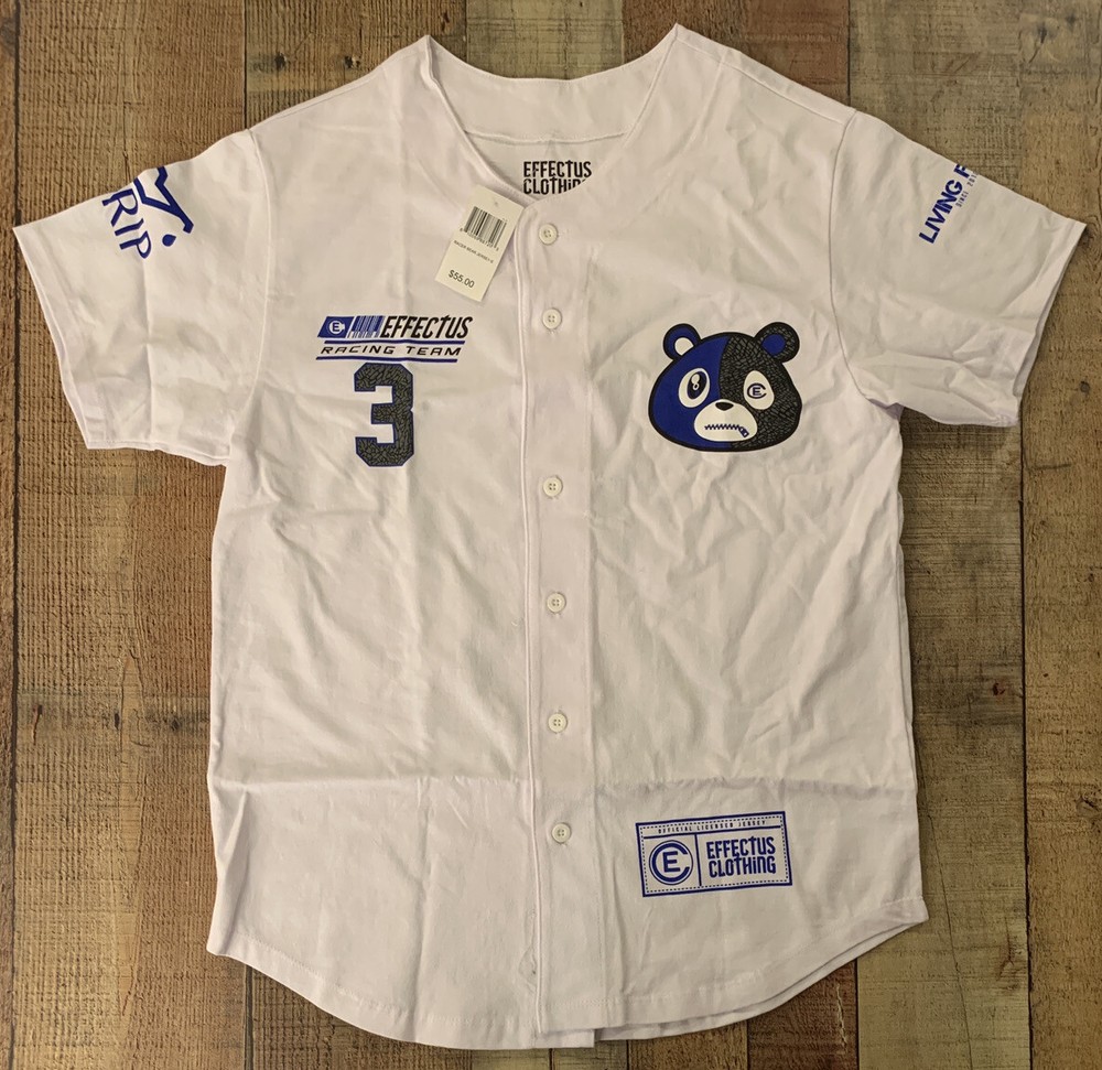 Effectus Racing Team 3 Clothing Mens Racer Bear Jersey White SM NWT Defect