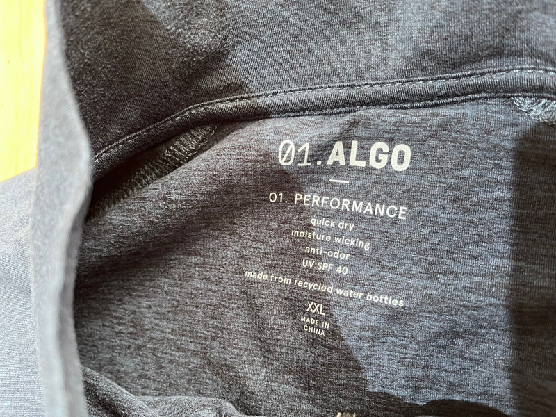 01.Algo Performance HEATHER BLUE 1/4 Zip Long Sleeve Pullover Top - Men's XXL gallery