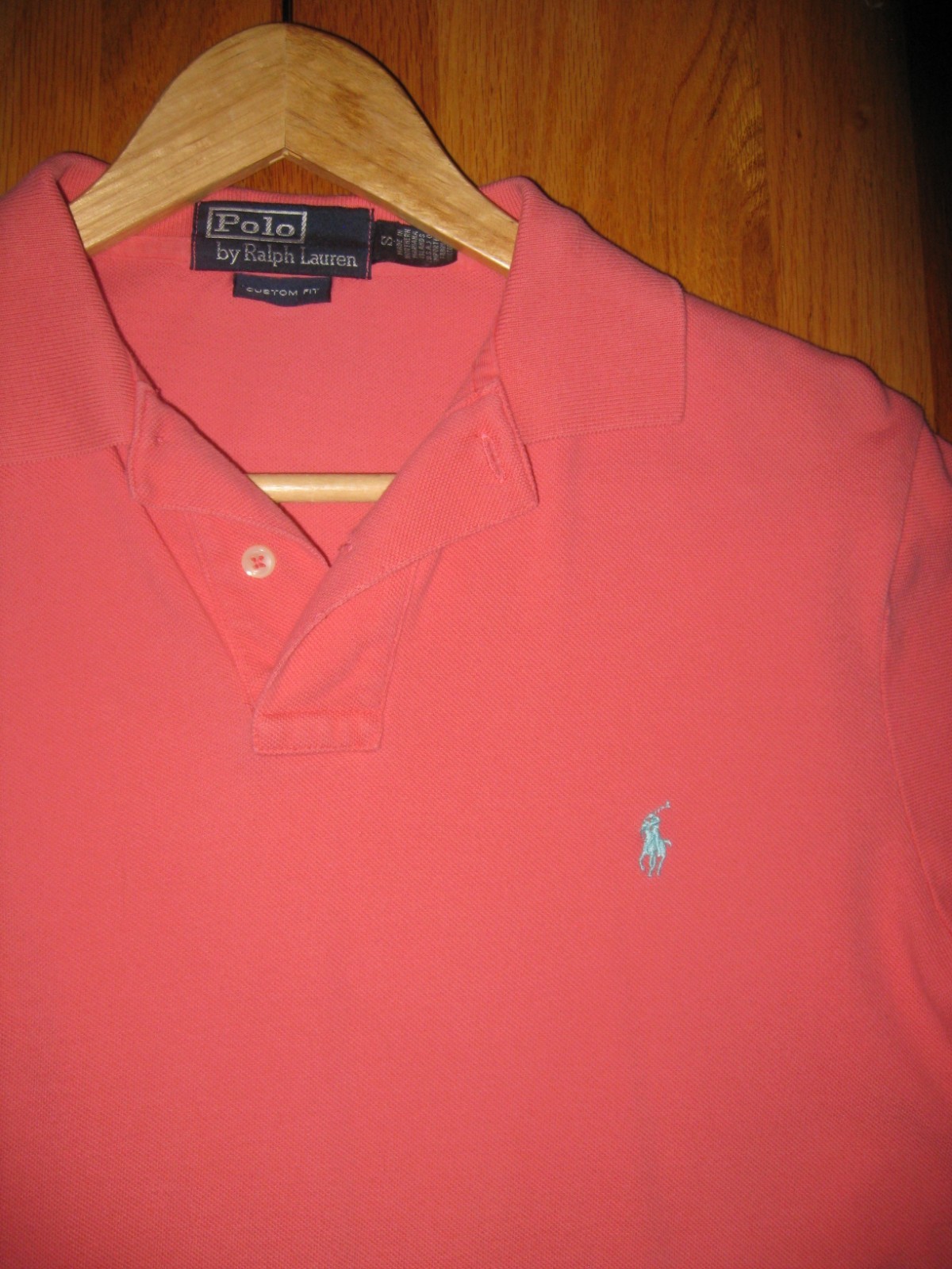 Polo Ralph Lauren Custom Fit Men's sz SMALL Coral Short Sleeve cotton Polo shirt gallery