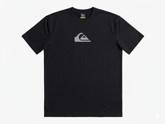 Quiksilver Swim Shirt Mens Medium M Black UPF 50+ Sun Protection Surf Rashguard