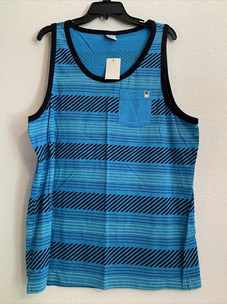 NWT DC Men’s Tank Sz L Turquoise/Black/Yellow Retail: $18 (MW-172 (x2))