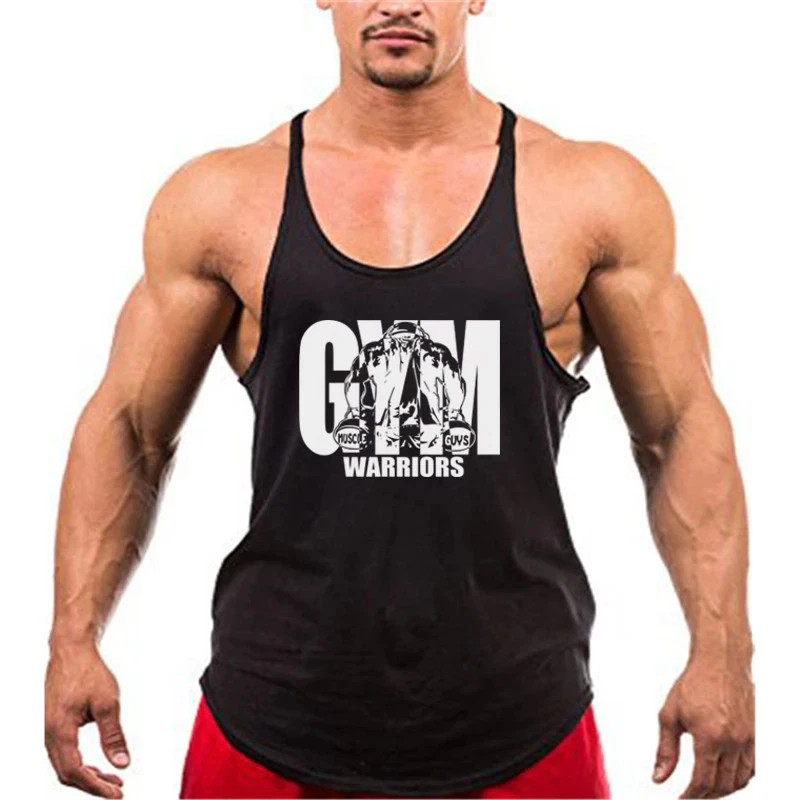 Men Tank Tops Sleeveless Y-Back Shirts Gym Stringer Bodybuilding Fitness Vest gallery