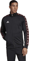 Adidas Originals Tan Tape Clubhouse Men’s Track Jacket Black Red Small S NWT