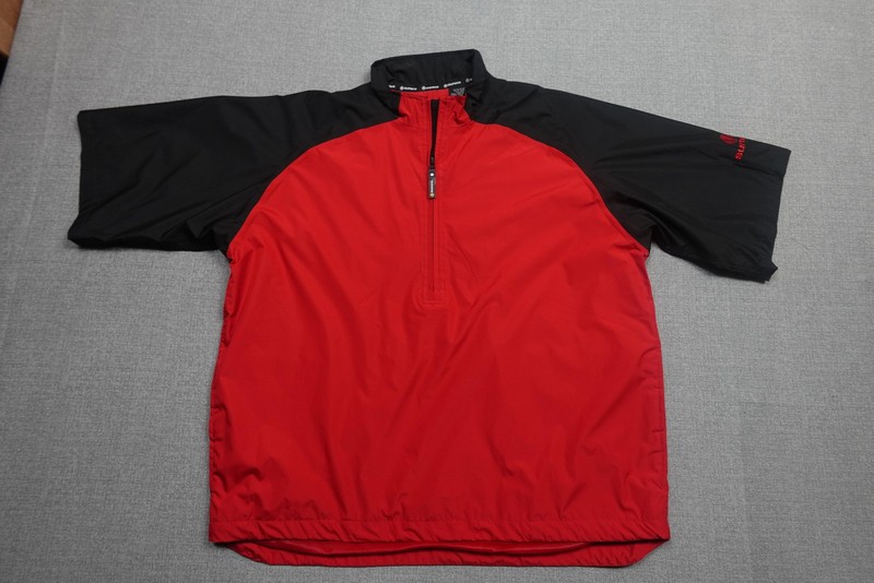 Sunice Typhoon Pullover Mens XL Red Black Wind Shirt Golf Lightweight Top Swishy gallery