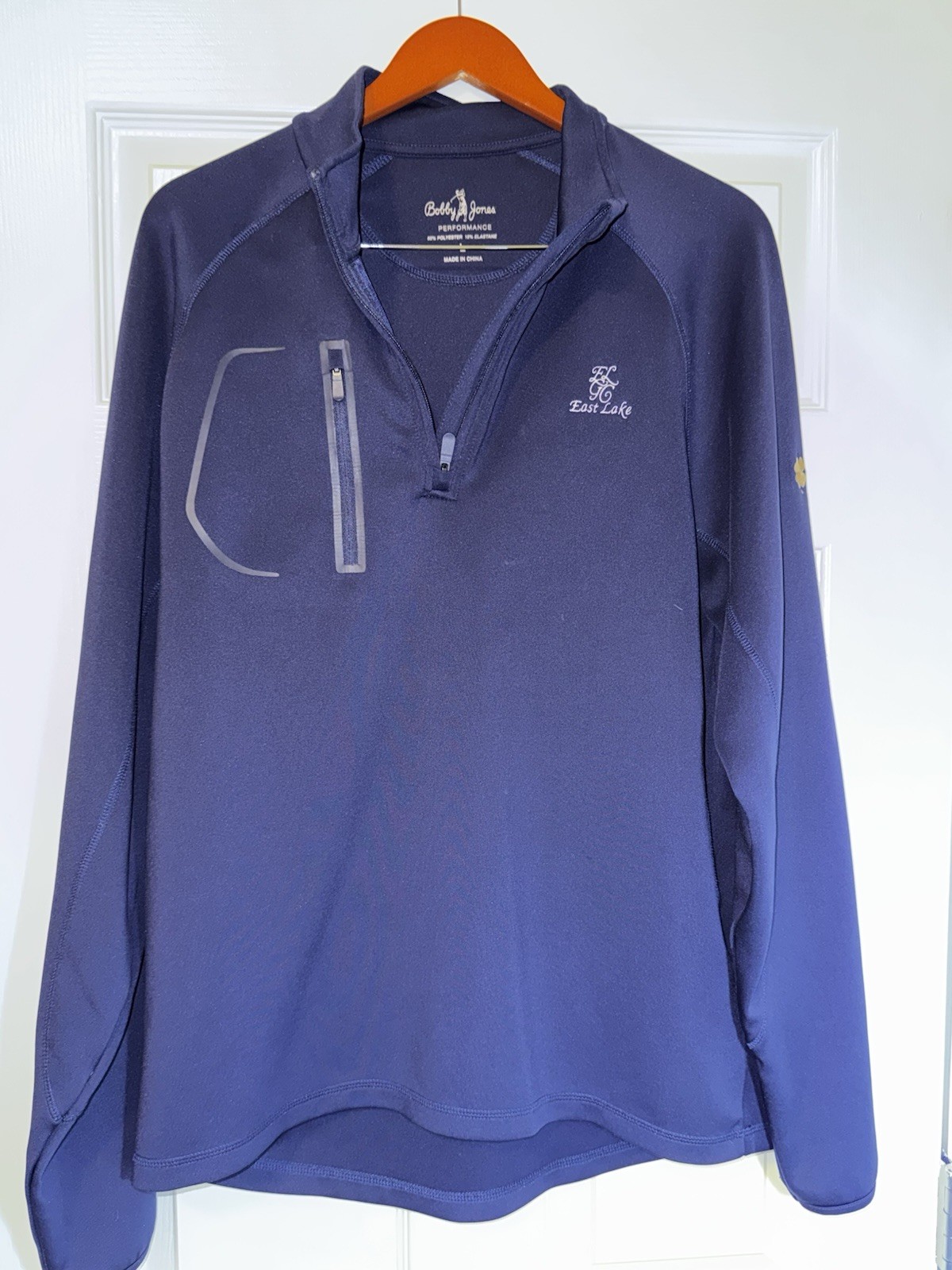 Bobby Jones Performance East Lake Navy Blue 1/4 Zip Stretch Golf Pullover L gallery