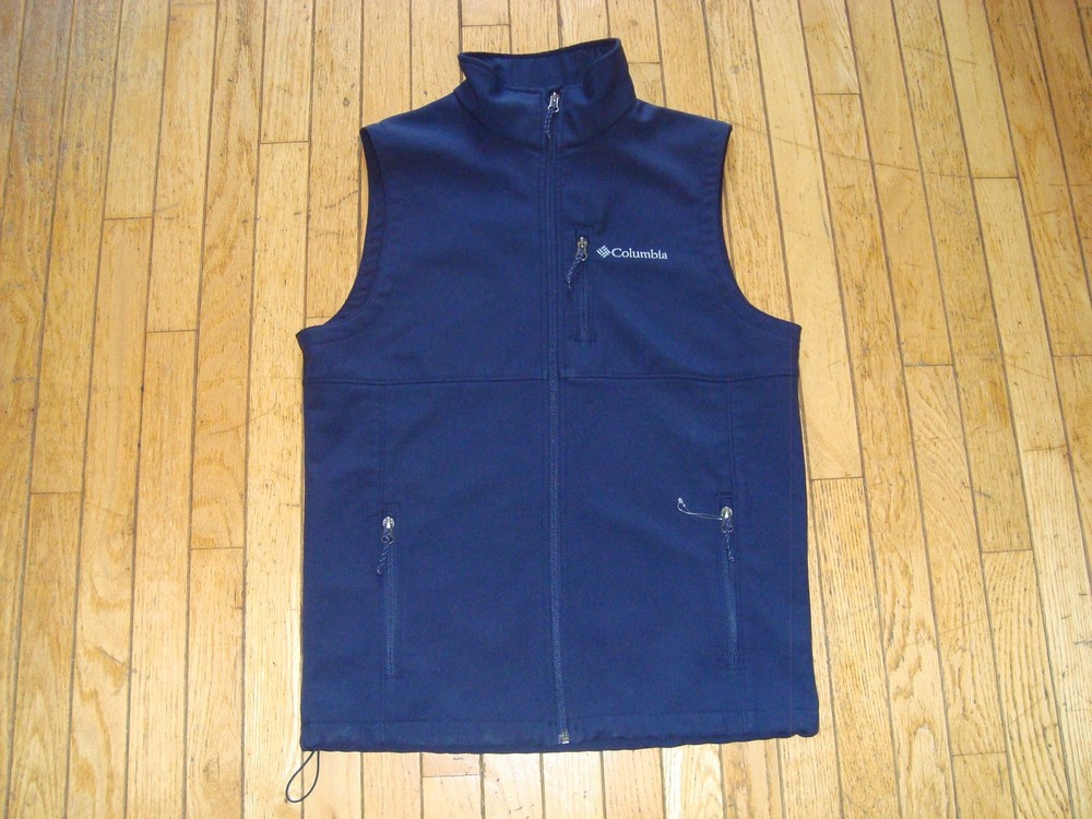 COLUMBIA NAVY BLUE FULL ZIP VEST JACKET MEN'S SIZE SMALL HARDLY WORN!
