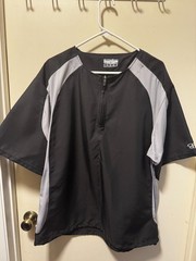 Boombah Mens Black Gray Explosion Short Sleeve 1/4 Zip Pullover Large
