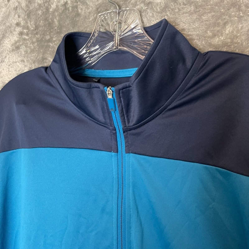 adidas Men Primegreen Colorblock Essentials UPF 1/4 Zip Pullover Stretch Blue L gallery