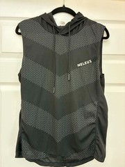 Neleus Mens Medium Sleeveless Hoodie Tank Gray USA Athletic Performance Gym