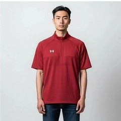 NWT Under Armour Men UA Golf Polo Shirt 1/4 Zip Short Sleeve Red Loose Fit Large