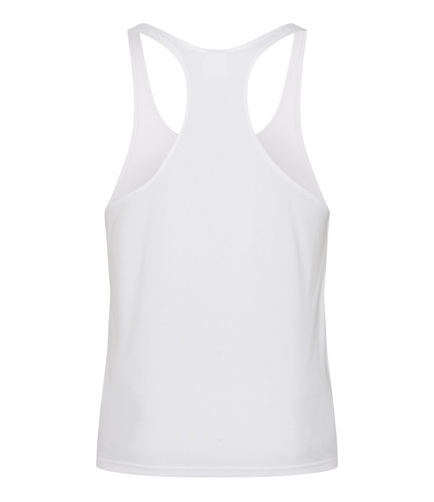 New Mens AWDis Just Cool JC009 Wicking Muscle Vest. White M. T7548. gallery