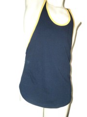 Muscle “Y” Back Tank Top, Go Softwear Navy w/ Yellow Trim XL