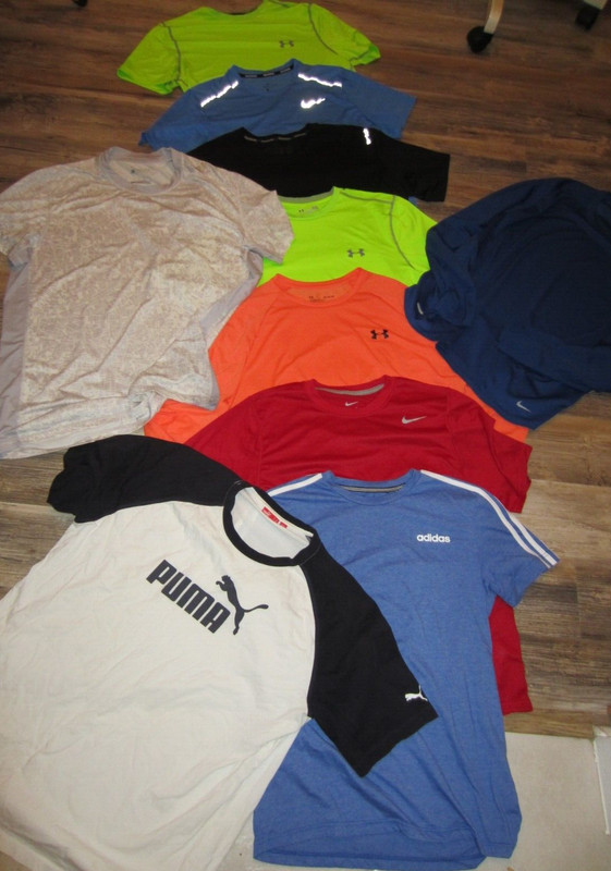 LARGE LOT 10 VARIOUS ATHLETIC SHIRT LOT FAMILY PACK 2 MEDIUM 5 LARGE 3 XLARGE XL gallery