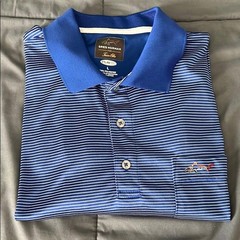 Greg Norman Blue Stripe Golf Poll Size Large