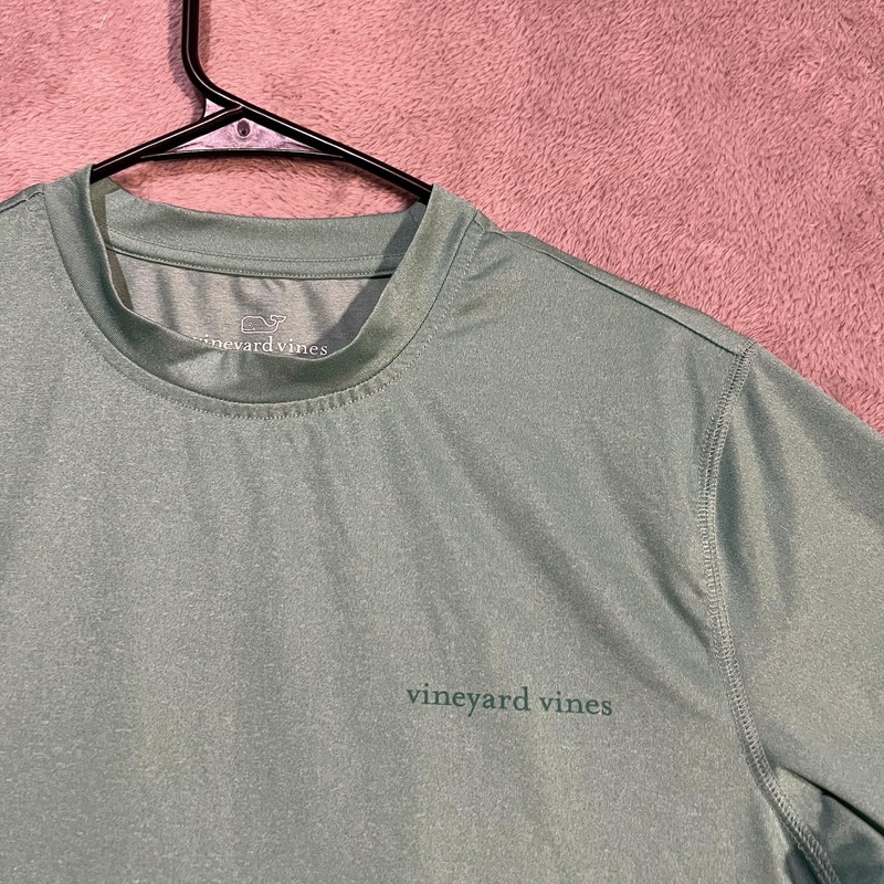 Vineyard Vines Performance Shirt Mens Small Green Long Sleeve Whale Logo Graphic gallery