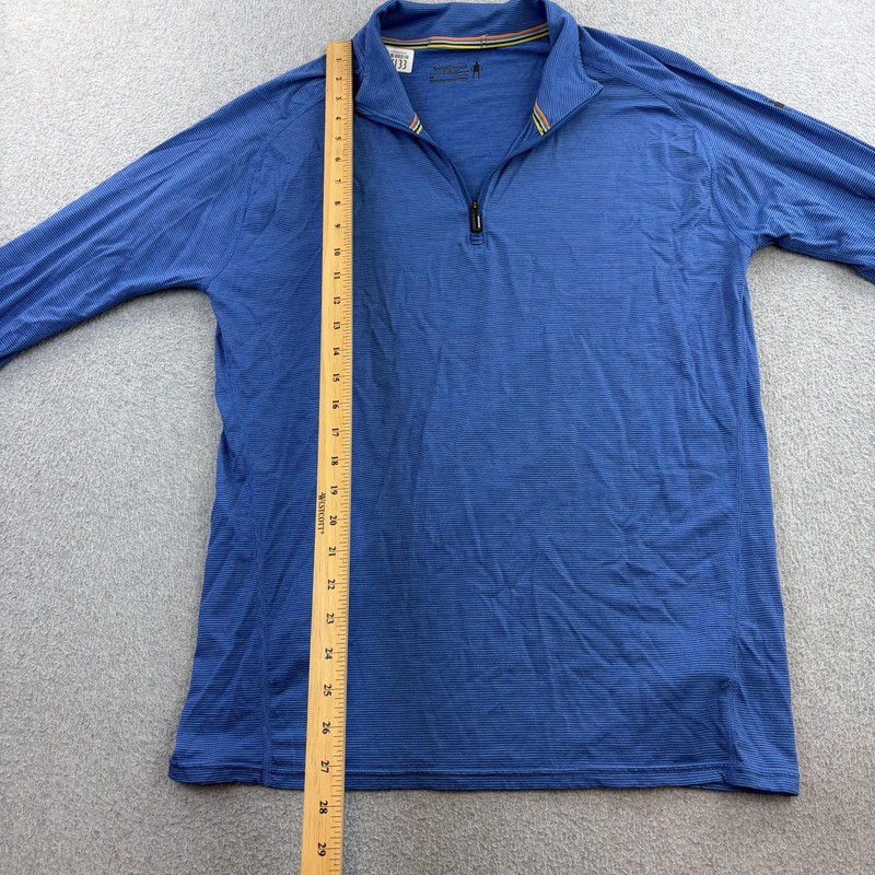 Smartwool Merino 150 Pullover Mens Medium Blue 1/4 Zip Long Sleeve Hiking Adult gallery