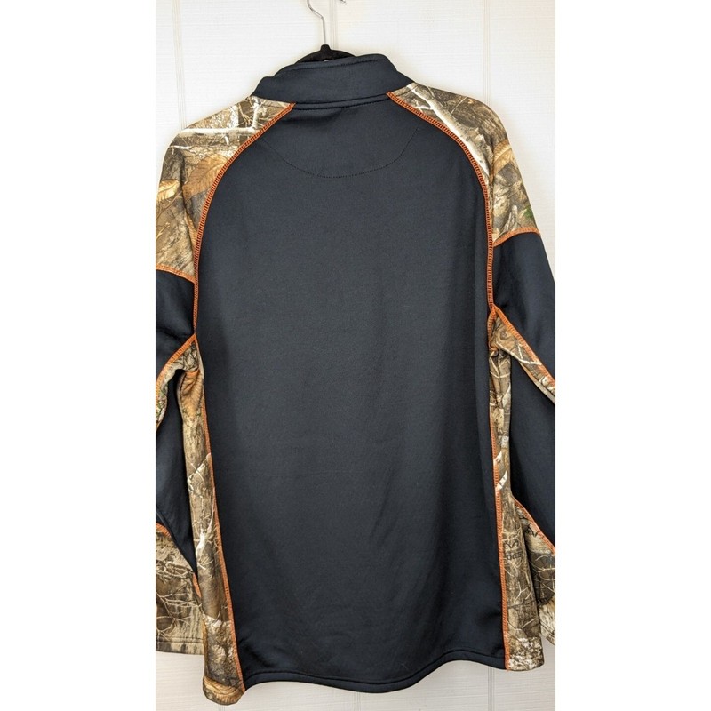 Realtree Edge Shirt Mens Large Black Camo Buckhorn River Performance 1/4 Zip gallery