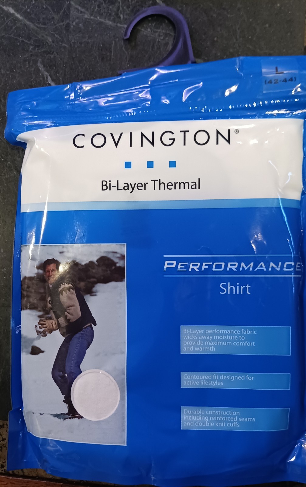 NOS Covington Bi-Layer Thermal Performance Long Sleeve Shirt size L White gallery