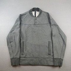 Lululemon Henley Crewneck Sweatshirt Men’s Size Medium Gray Pockets Kangaroo