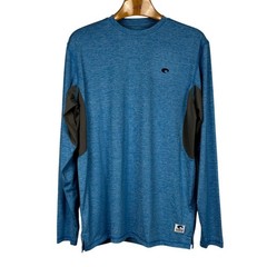 Costa Performance Fishing Shirt Blue Long Sleeve Thumbhole Mesh Panels Men’s L