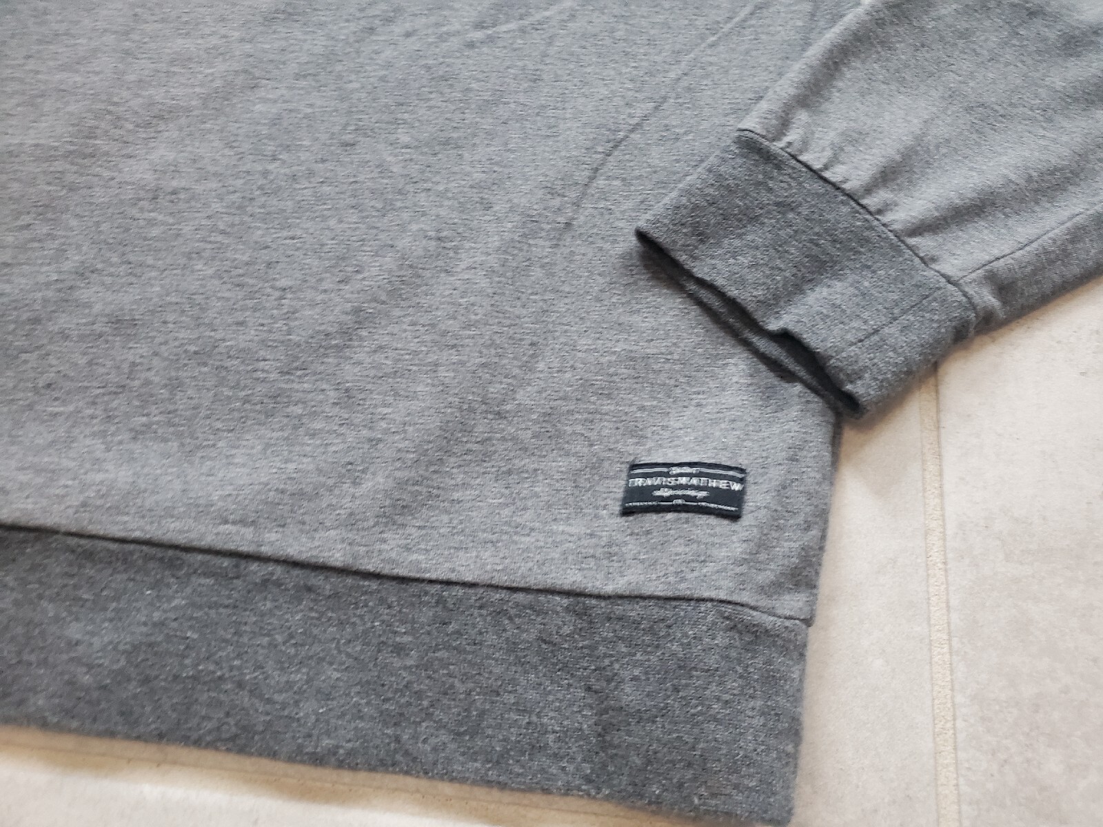 Travis Mathew Men's Large Golf Pullover Shirt 1/4 Zip Long Sleeve Gray Pockets gallery