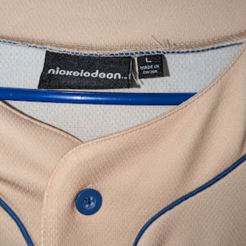 Nickelodeon Blue and Cream Retro Baseball Jersey Size Large gallery