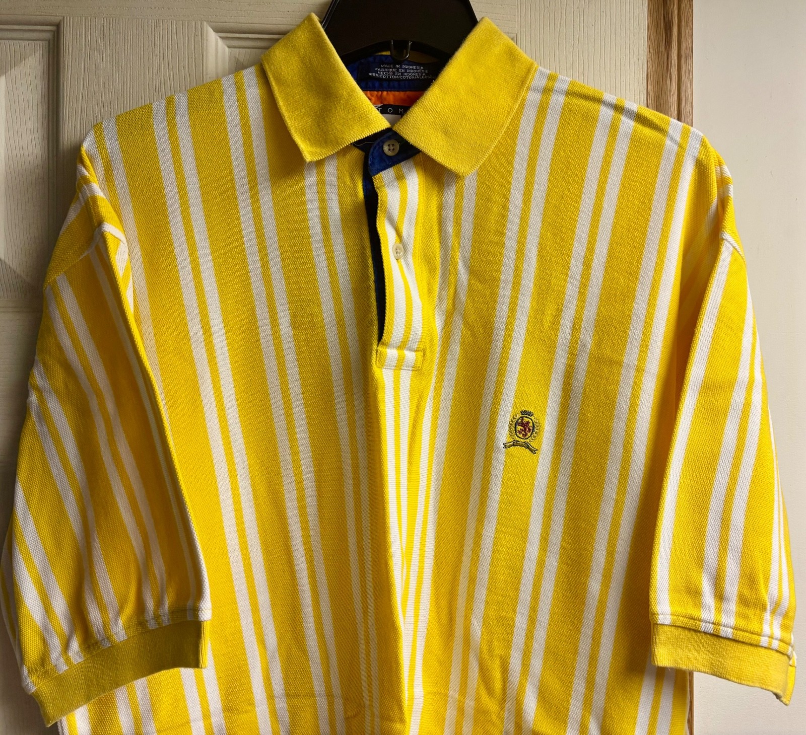Nice Vintage TOMMY HILFIGER Sport Men's LG Casual Dress Golf Polo ShortSlv Shirt gallery