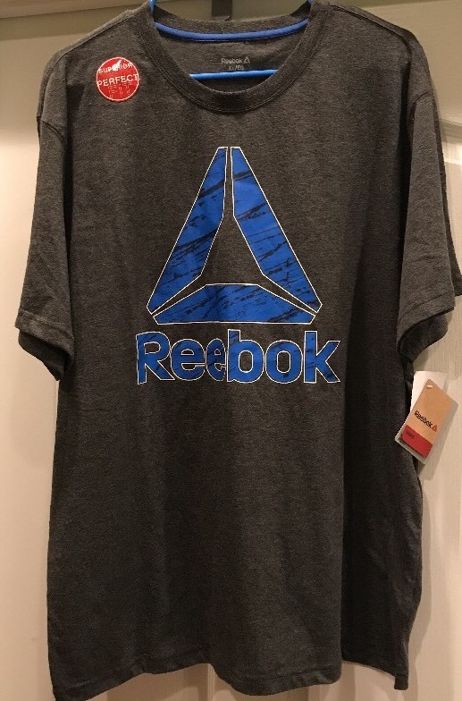 Men's Reebok Birch Delta Logo Training Shirt Gray XL Crossfit NWT gallery