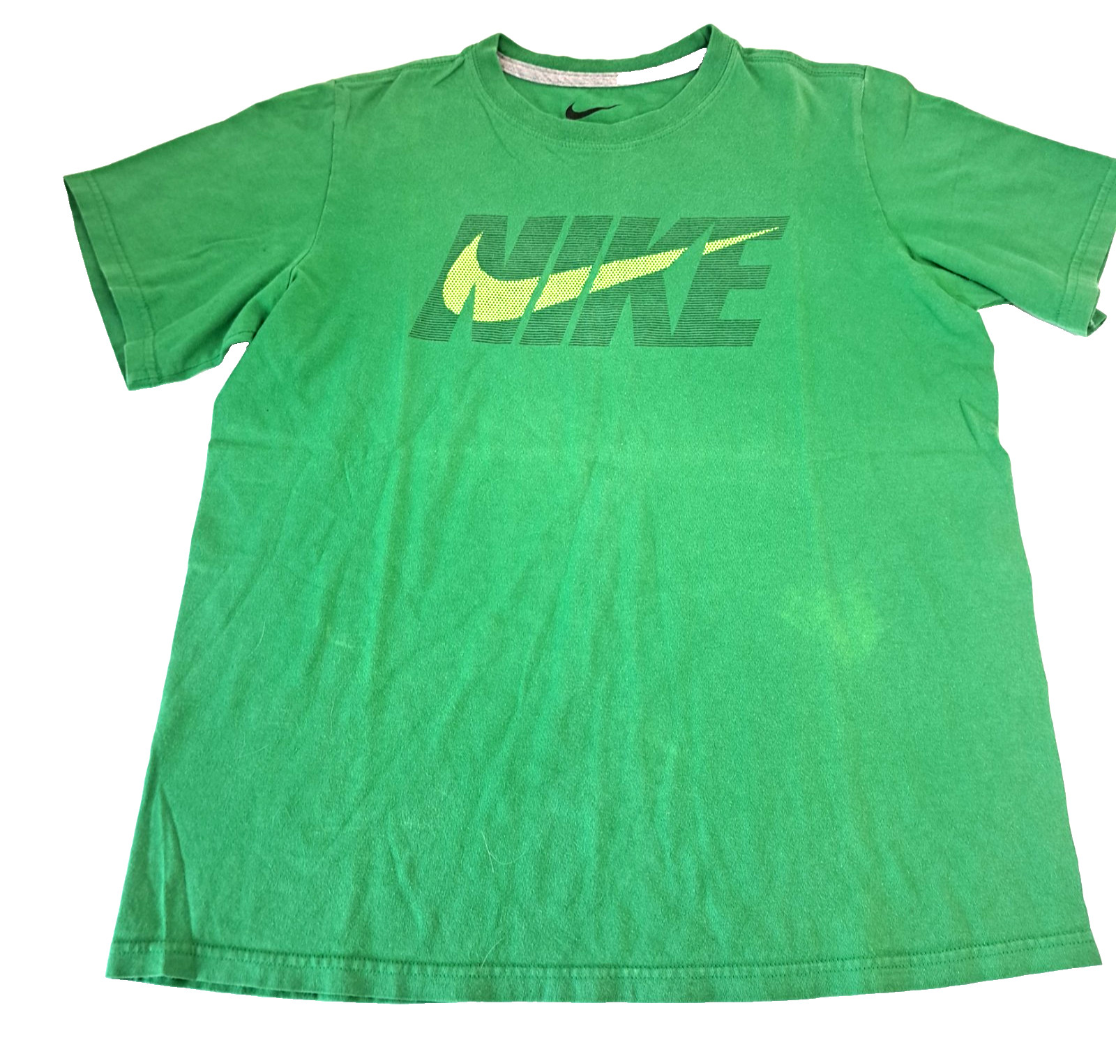 Nike T-shirt Boys L Center Swoosh Green Athletic Casual Sports gallery