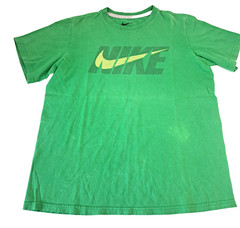 Nike T-shirt Boys L Center Swoosh Green Athletic Casual Sports