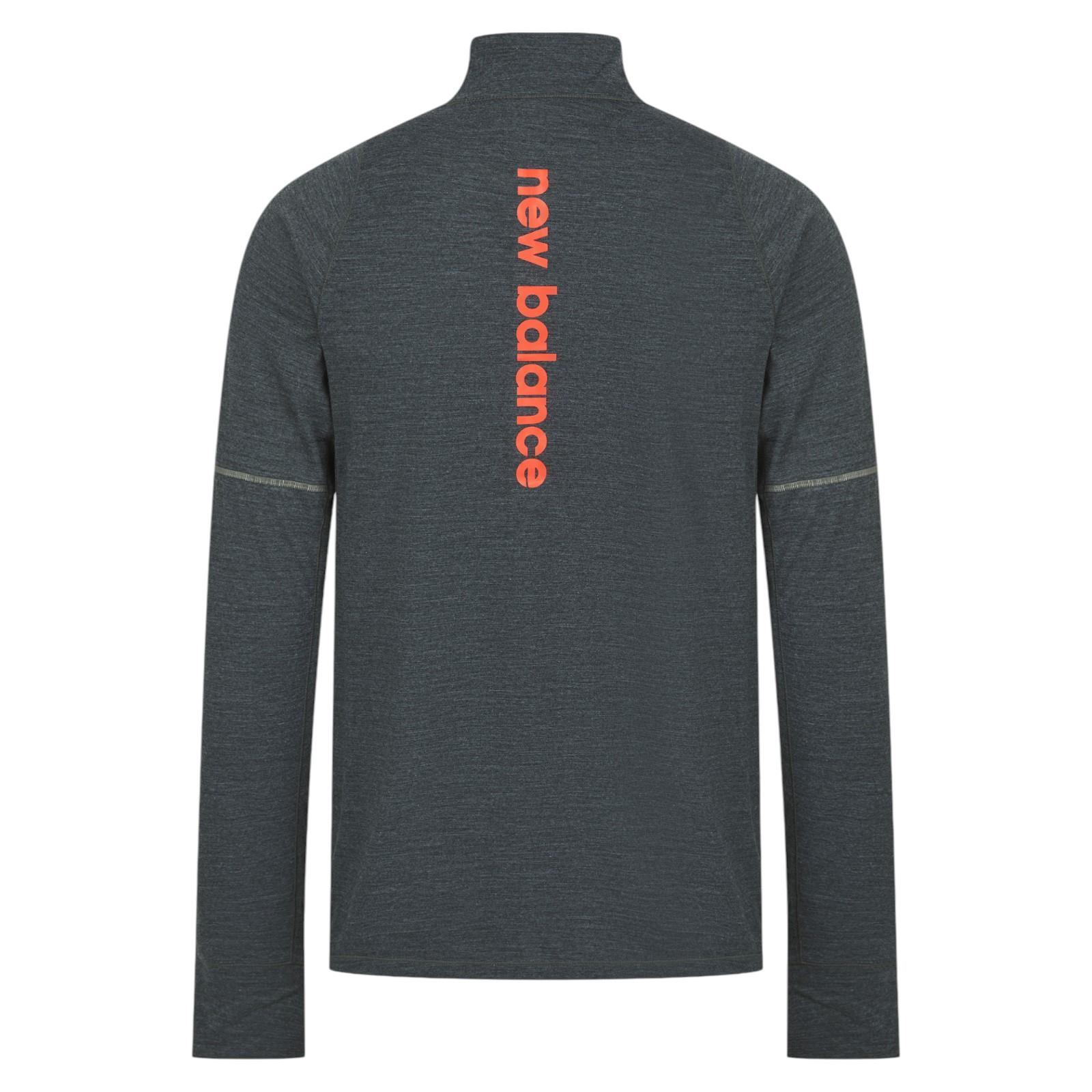 NEW BALANCE MEN'S PERFORMANCE MARATHON HALF ZIP TOP GREY GYM FITNESS WALKING NEW gallery