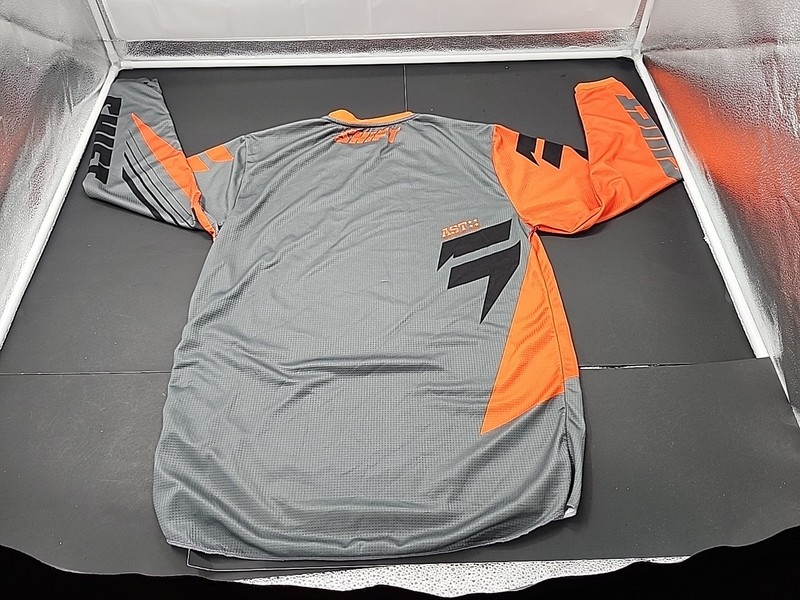 Shift MX Mens Medium Orange Gray Assault BMX Jersey Motocross Long Sleeve gallery
