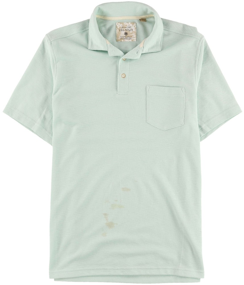 Tasso Elba Mens Slub Polo Shirt, minnow, L