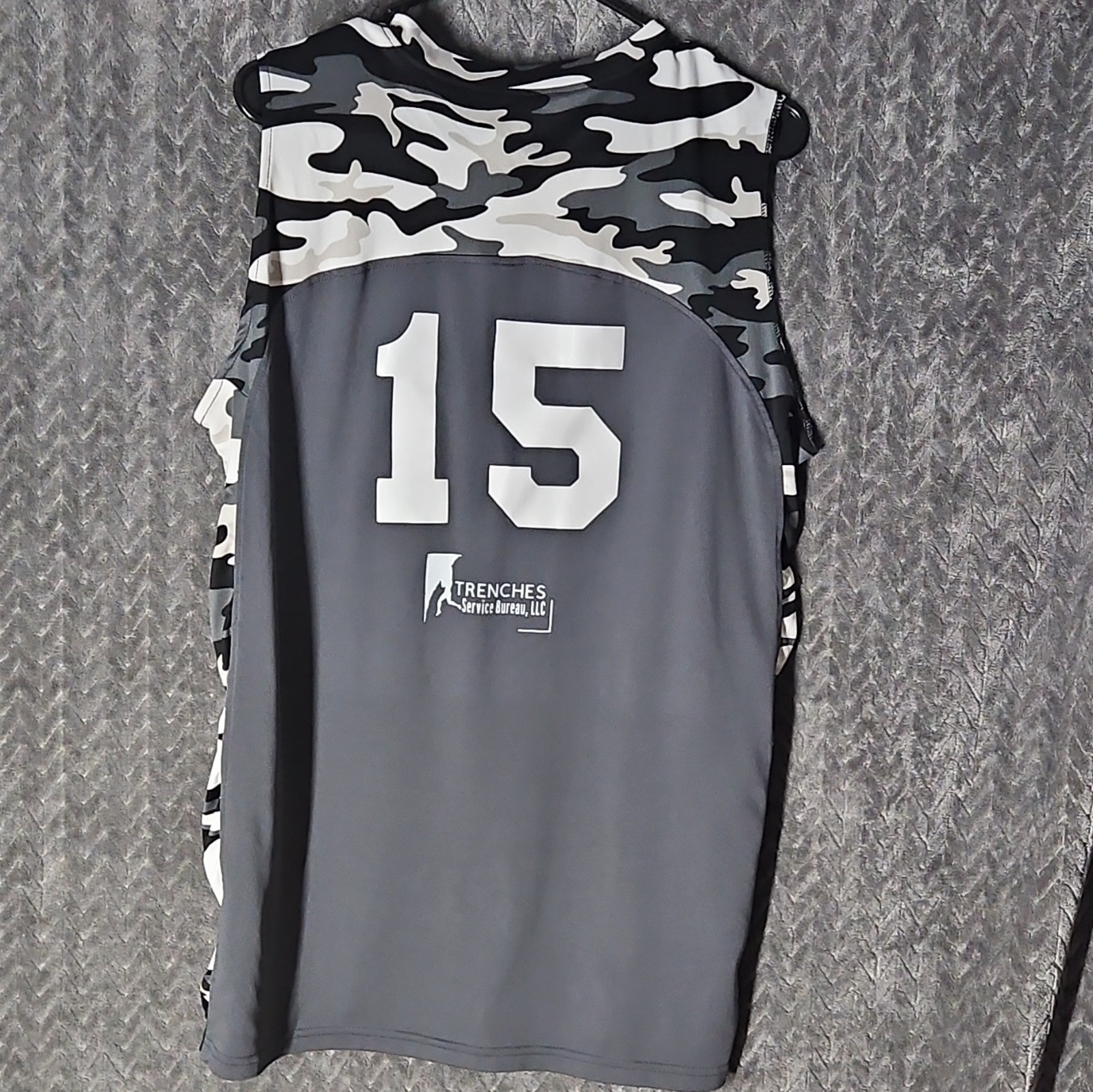Epic Sports Basketball Jersey Tank Top Large Gray Camouflage Polyester gallery
