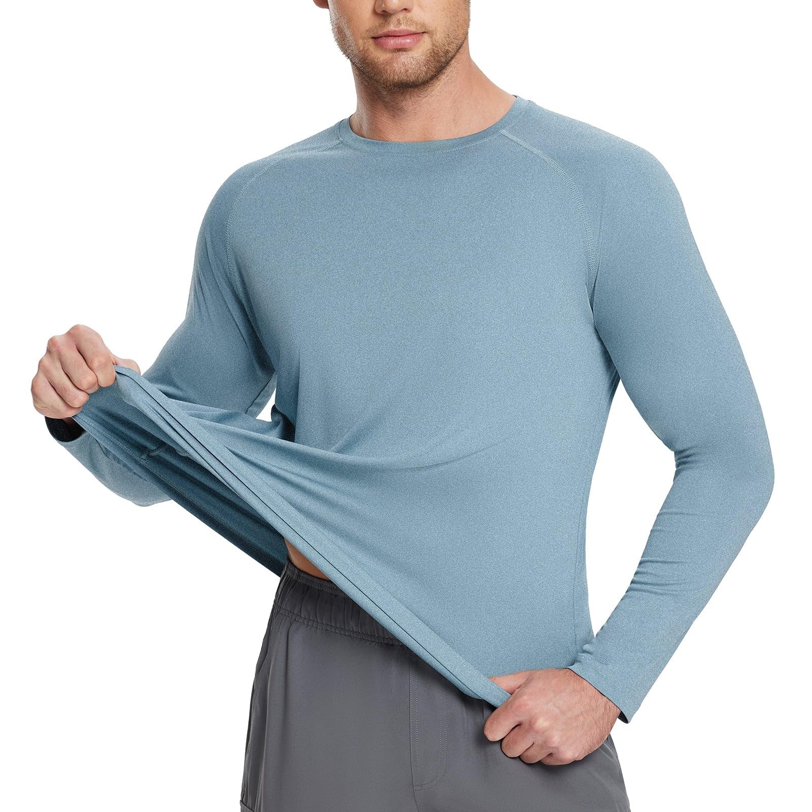 Men's UPF 50+ Long Sleeve Shirts Soft Rash Guard Breathable Lightweight Worko... gallery