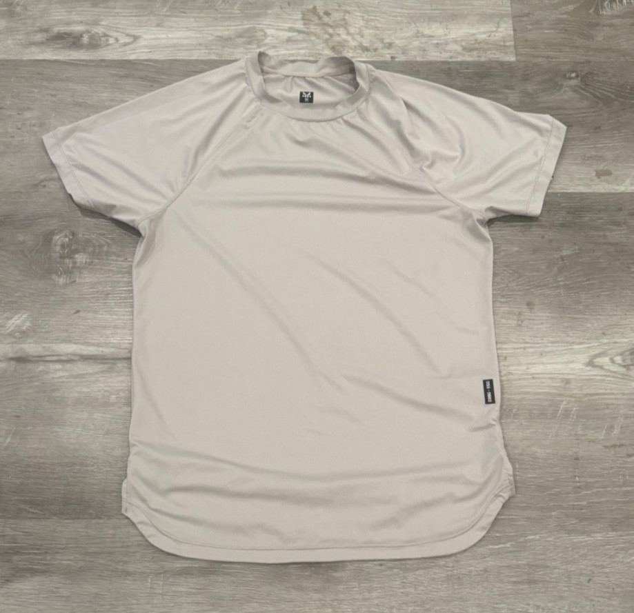 ASRV AeroSilver Established Tee DSG-0660 Tech Curved Hem Stone Gym Train Mens M