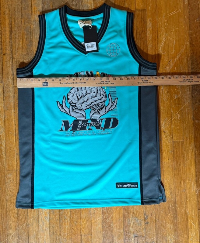 NWT Watson Worldwide Mind Control turquoise/black jersey , men's M gallery
