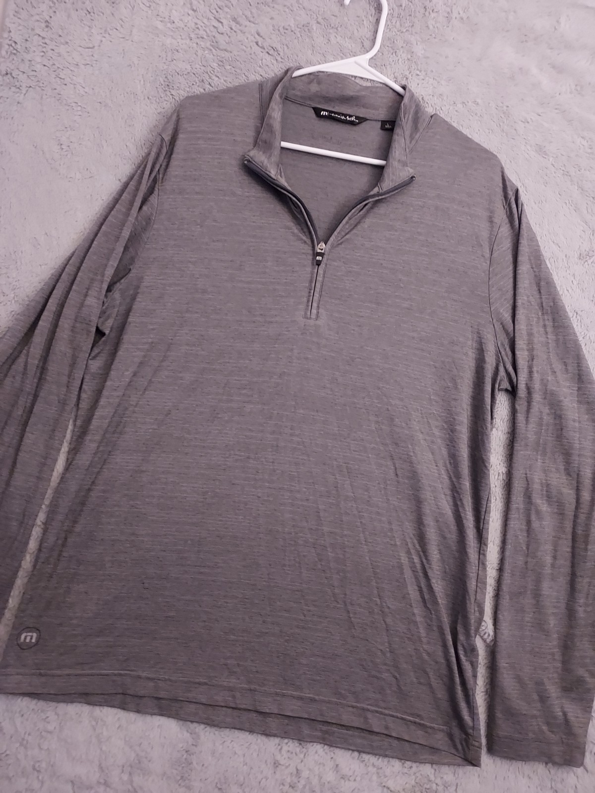 Travis Mathew Pullover Mens Large Gray Quarter Zip Lightweight Mock Golf Stretch gallery