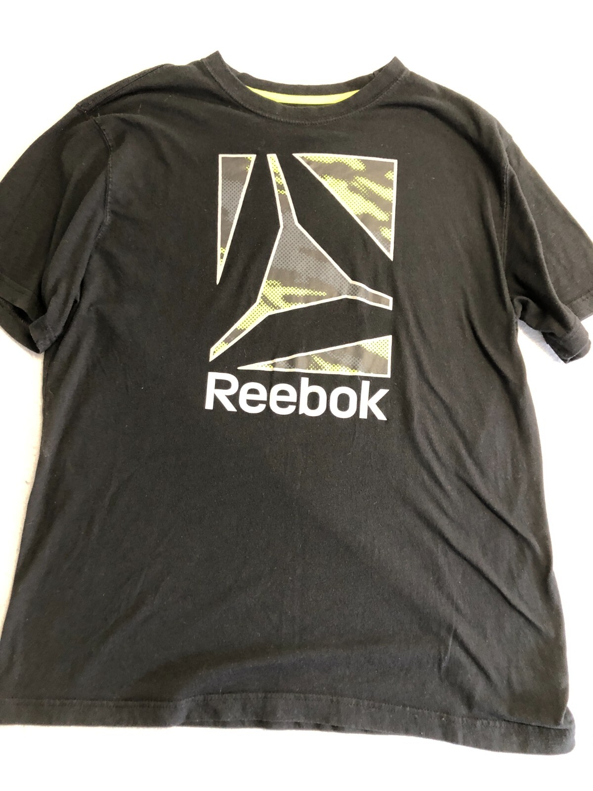 Reebok T Shirt Mens Large Black Reflective Activewear Everyday Athleisure Tee gallery
