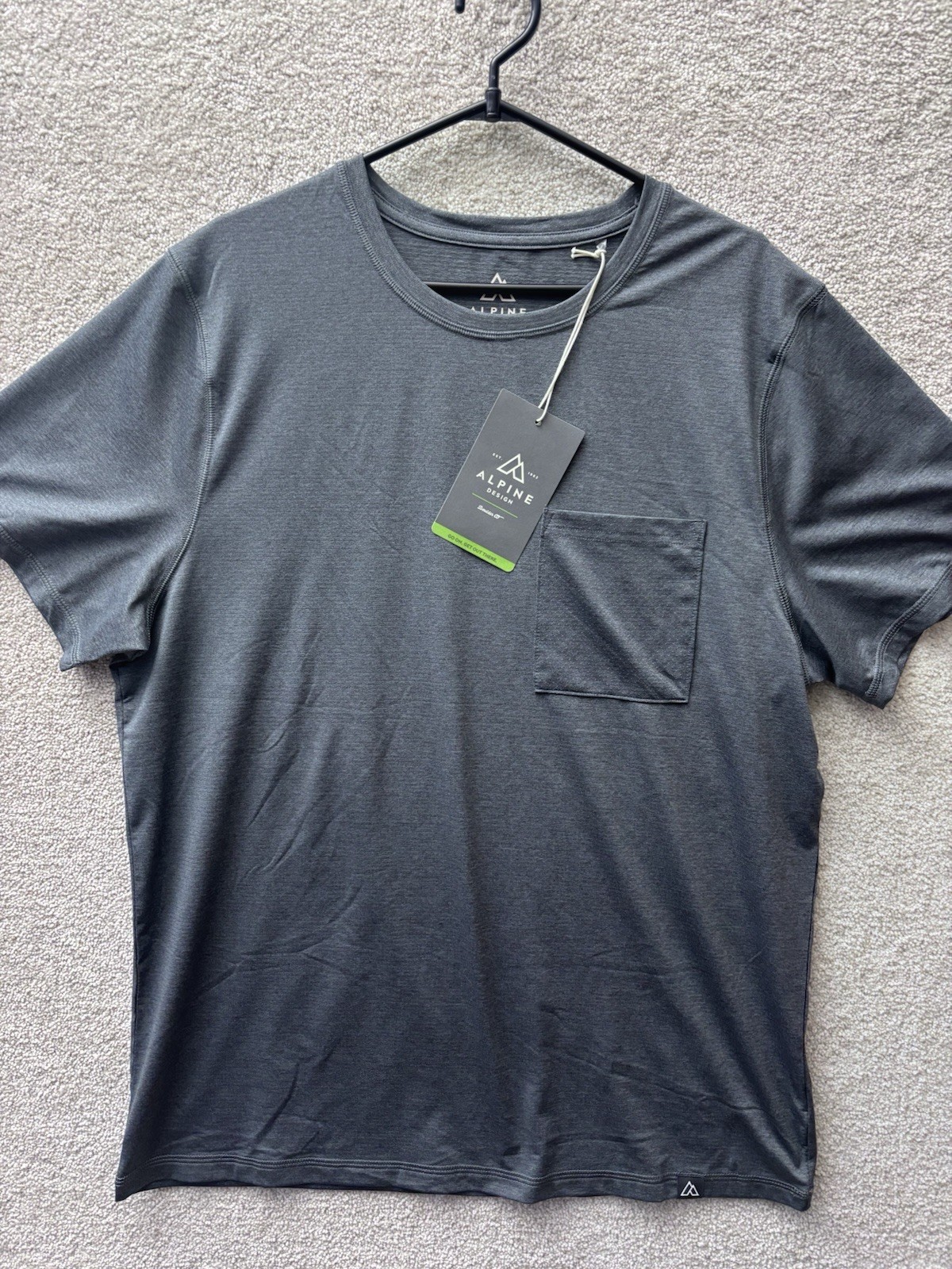 Alpine Design Active Pocket Tee Men MED Asphalt Gray UPF 30+ Performance Shirt gallery